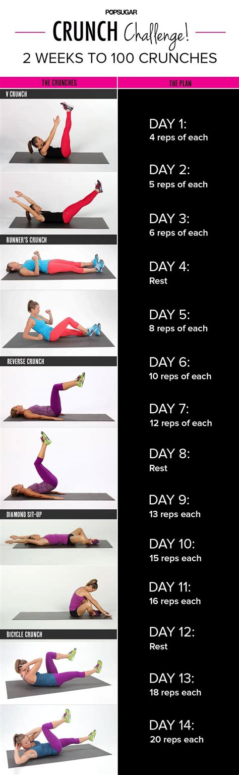 Print Out This 2 Week Crunch Challenge Crunch Challenge Exercise