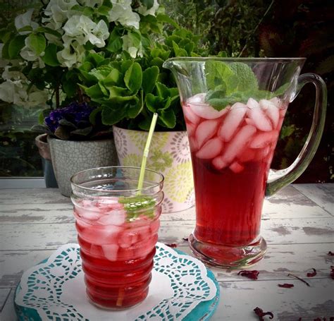 Hibiscus Iced Tea With Rosewater Vegan Teas Iced Tea Hibiscus Tea