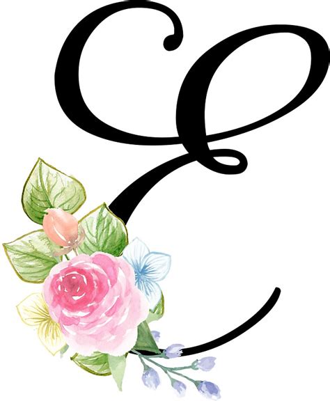 Floral Monogram Fancy Script Letter E Stickers By Grafixmom Redbubble