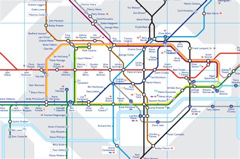 London Underground Map Redesigned With Footballers As Stations Teams