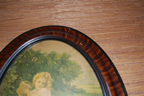Antique Oval Picture Frame Convex Glass 1900s Oval Etsy