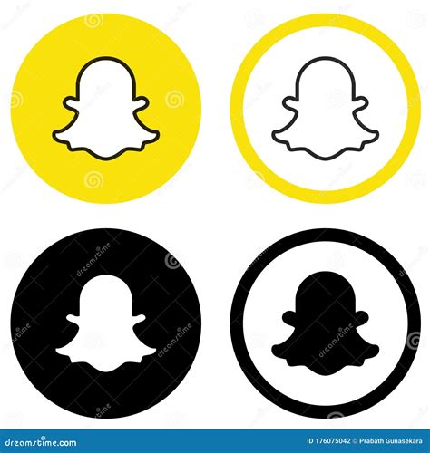 Rounded Colored And Black And White Snapchat Logos Editorial
