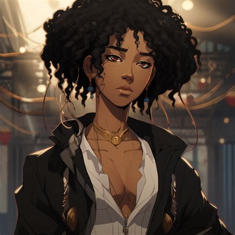 Stylish Black Anime Queen Glamorous Female Black Anime Characters Pfp