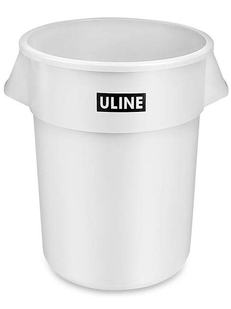 Uline Trash Can 55 Gallon White H 3689w Uline