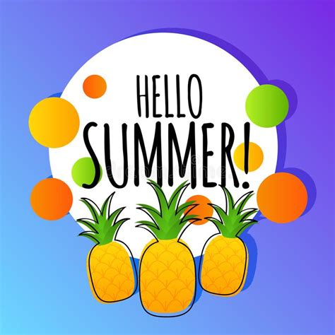 Summer Vector Background Card With Pineapples Stock Vector