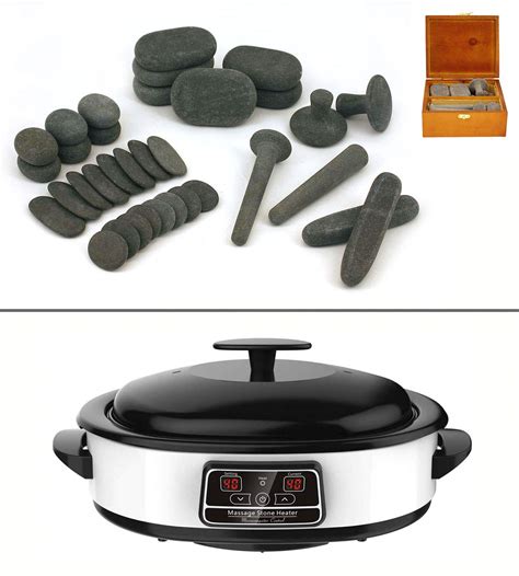 buy massagemaster hot stone massage reflexology kit 34 basalt stones 4 25 litre digital hot