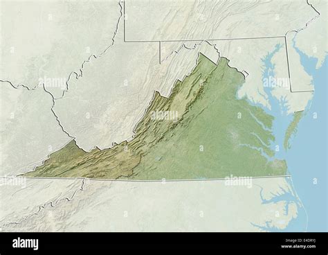 State Of Virginia United States Relief Map Stock Photo Alamy