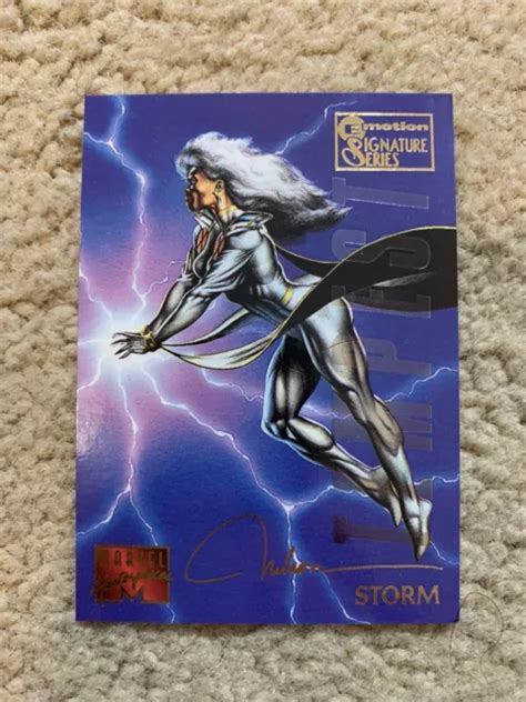 1995 Marvel Masterpieces Storm Emotion Gold Foil Signature Card 95