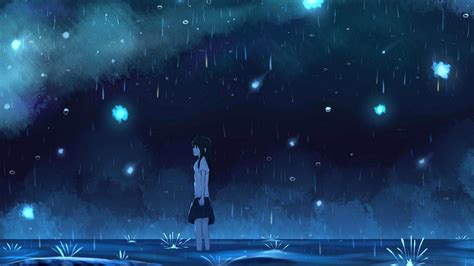 Desktop Wallpaper Anime Girl Rain Outdoor Hd Image Picture