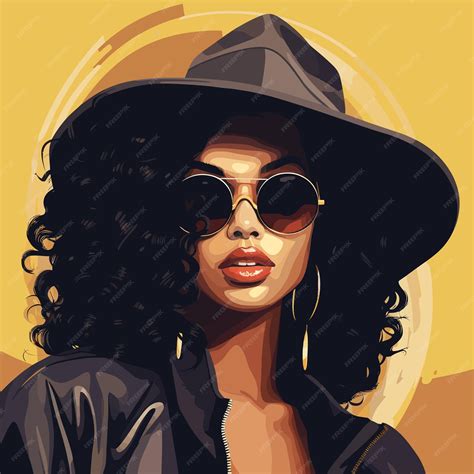 Premium Vector Black Woman Portrait Vector Illustration
