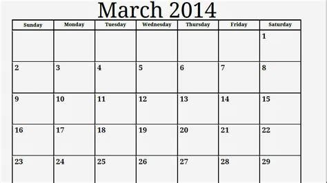 March Blank Calendar 2014 2016 Blank Calendar Calendar En