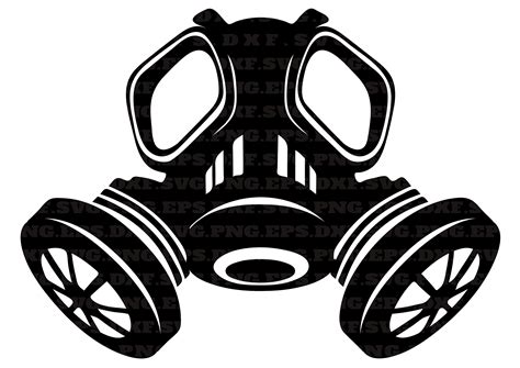 Gas Mask Svg Clipart Gas Mask Cut Files For Silhouette Dxf Etsy