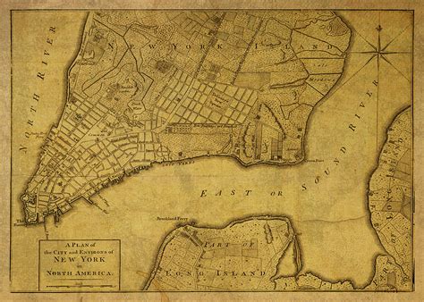 Vintage Map Of New York City 1776 Mixed Media By Design Turnpike