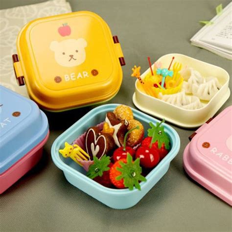 Practical Cartoon Design Plastic Lunch Box Eco Friendly