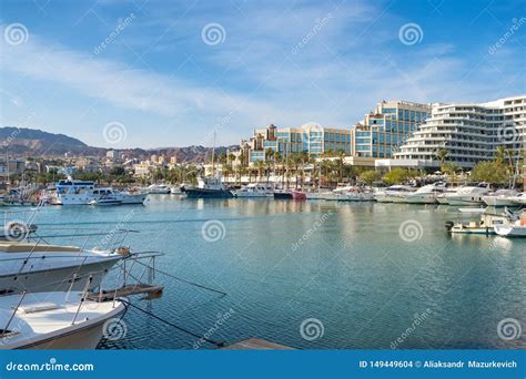 Seafront Of Eilat Famous Resort City On The Red Sea In Israel