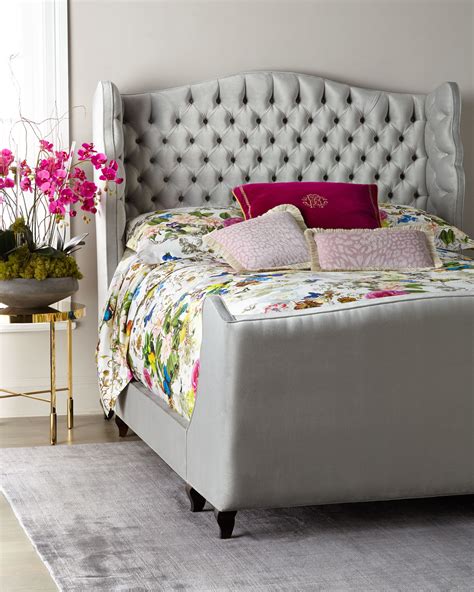 Haute House Beau Tufted Wing Back Queen Bed Neiman Marcus