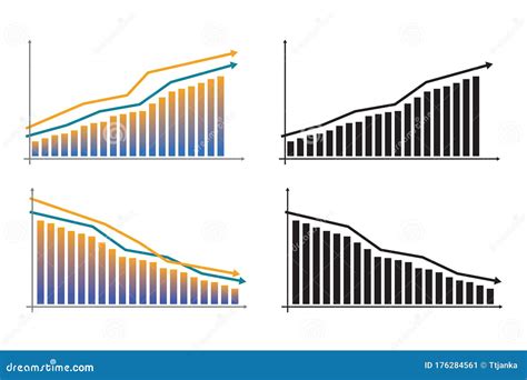 Financial Growth Chart With Trend Line Graph Growth Bar Chart Of