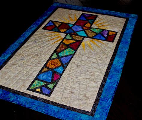 Stained Glass Cross Christian Cross Cross Quilt Pattern Etsy