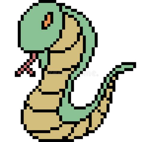 Vector Pixel Art Snake Stock Vector Illustration Of Dangerous 93340122