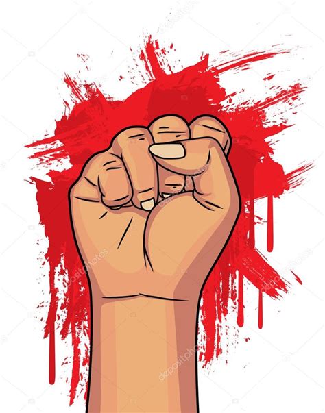 Clenched Fist With Bloody Background Stock Vector Image By ©mhatzapa