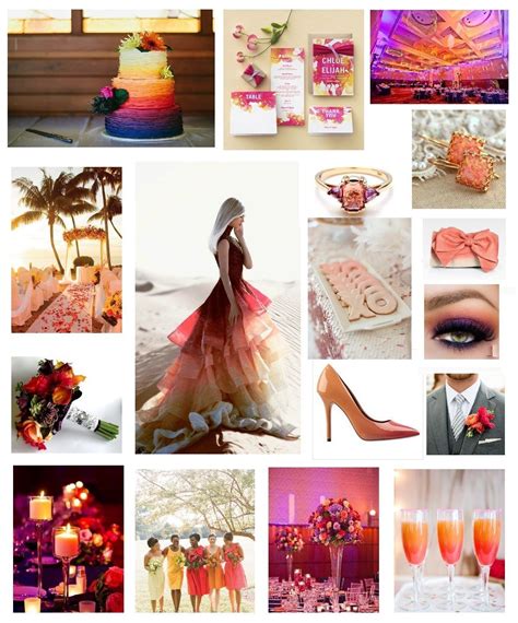 Sunset Themed Wedding Inspiration Board By Perfect Pair Weddings Pinks