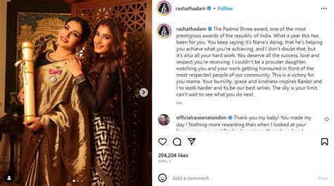 Fans Call Raveena Daughter Rasha ‘twin Tandon On Seeing Their Pics Together Bollywood