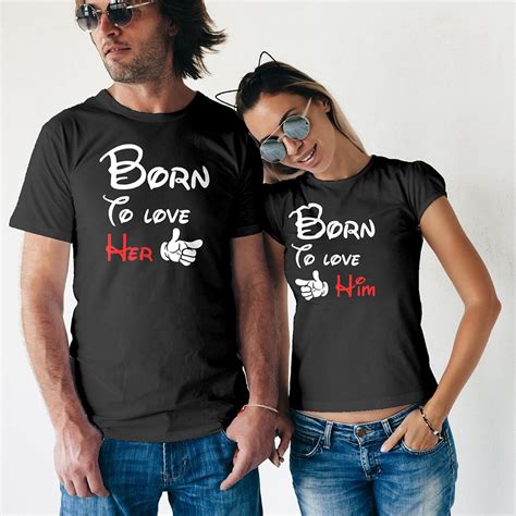 born to love her matching couple t shirt the wholesale t shirt co in 2020 wholesale t shirts