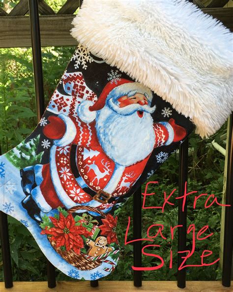 Big Santa Stocking Oversize Christmas Stockings Handmade Etsy