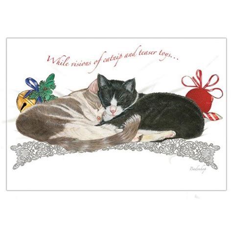 Pipsqueak Productions C587 Yin And Yang Holiday Cat Christmas Boxed Cards