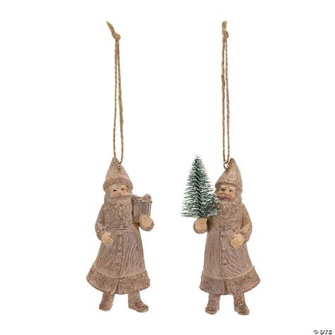 Melrose International Santa Ornament Set Of 6 4in Oriental Trading