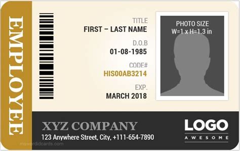 Id Badge Template Word Professional Template For Business