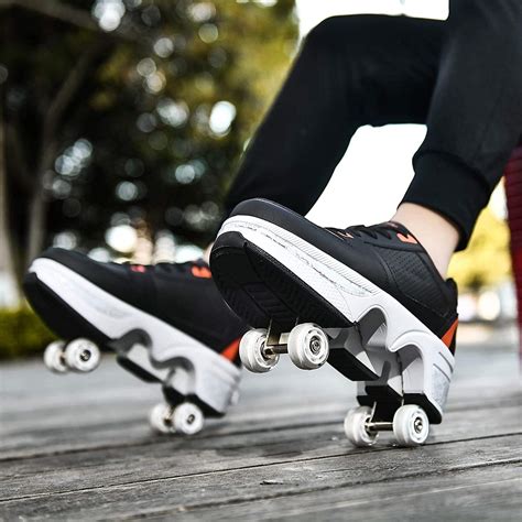Double Row Walking Roller Shoes In Deformation Roller Skate 57 Off