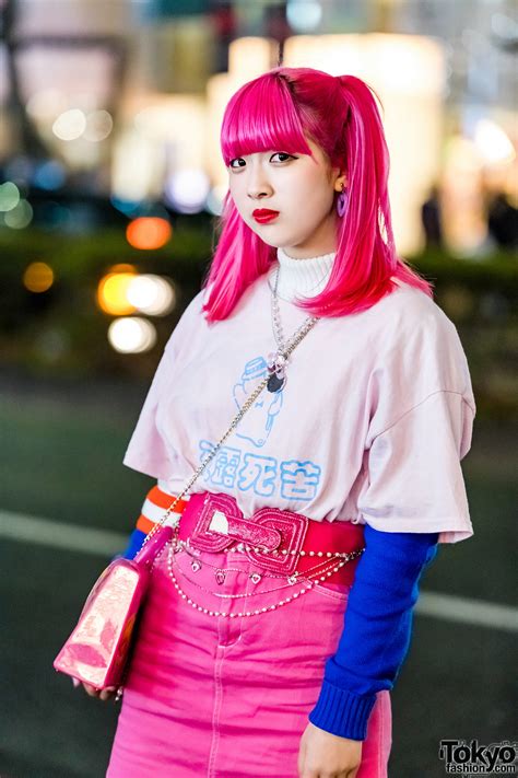 Pink Harajuku Street Style W Pink Twin Tails Oh Pearl Honwaka Pappa Yosuke And World Vintage