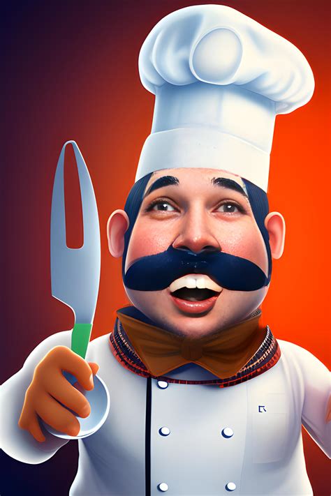 Realistic Alphabets With Chef Outfit And Chef Hat Holding A Knife In One Hand And Fork In The