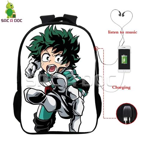 Anime Boku No Hero Academia Multifunction Backpack Deku Shoto Bakugou