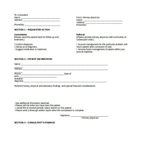 12 Medical Consultation Form Templates To Download Sample Templates