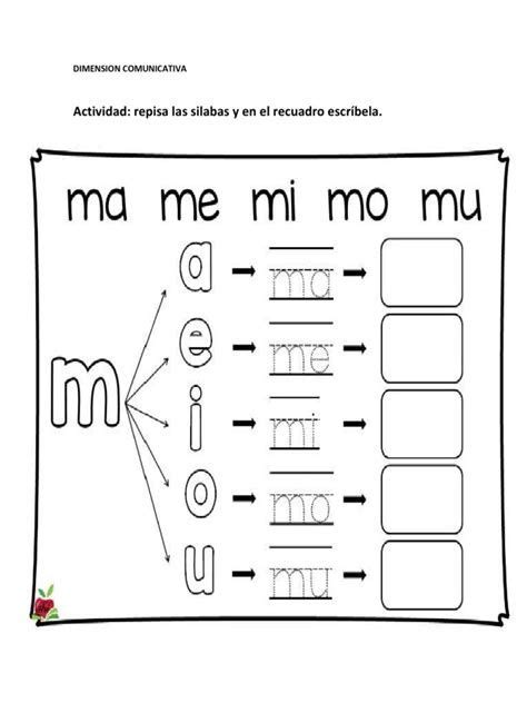 Actividad De Las Silabas Ma Me Mi Mo Mu Ense Anza De Las Letras Actividades De Letras