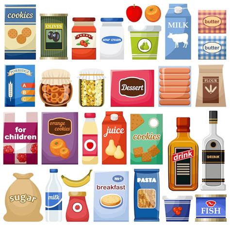 Premium Vector Set Of Different Products