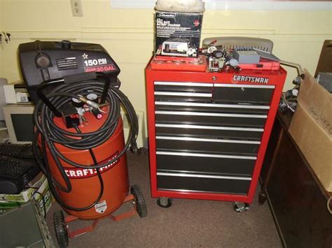 30 Gallon Craftsman Compressor And Tool Chest 6 Hp Stationary Air