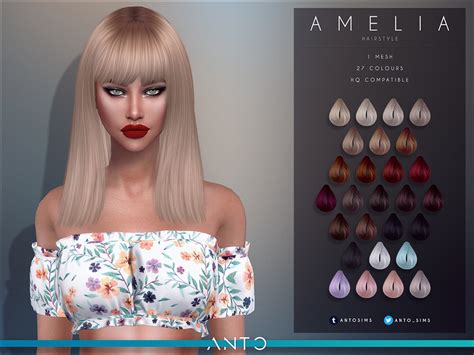 The Sims Resource Anto Amelia Hairstyle