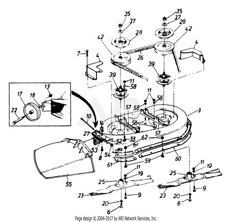 Mtd 133r616g190 Fst 14 1993 Parts Diagram For Deck Assembly