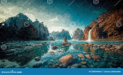 Serenity Amidst Majesty: a Woman S Reflection by the Riverside in