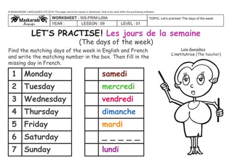 Academic vocabulary worksheets pdf ks2 for kids printables scaled. FRENCH-Y3/4-AT SCHOOL- The days of the week/ Les jours de ...