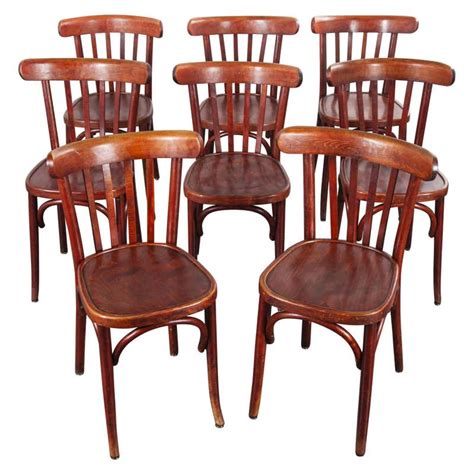 1950s Baumann Bentwood Bistro Dining Chair Spice Set Of Eight For Sale At 1stdibs