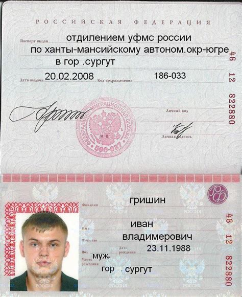 Разворот Паспорта Рф С Фотографией Mixyfotos ru