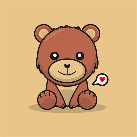 Premium Vector Cute Teddy Bear Sitting Cartoon Character Vector