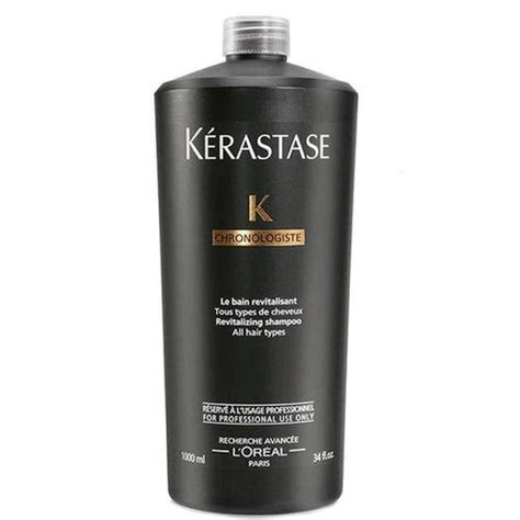 The most concentrated shampoo ever created by kérastase cleanses scalp impurities while revitalizing the hair from scalp to ends. Kérastase Chronologiste Bain Revitalisant Shampoo 1 Litro ...
