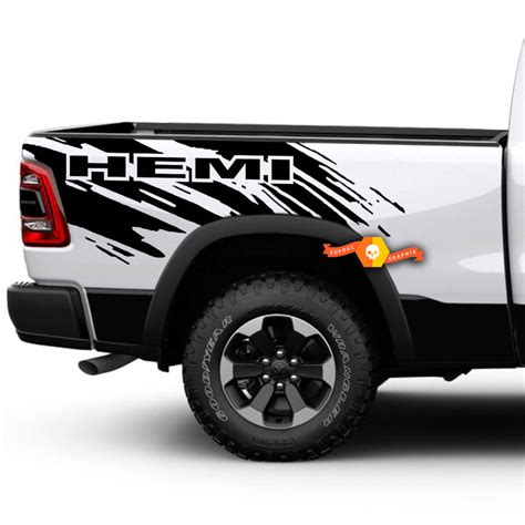 Dodge Ram HEMI Splash Grunge Logo Truck Vinyl Decal Bed Graphic