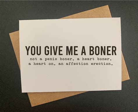 You Give Me A Heart Boner An Affection Erection Funny And Etsy