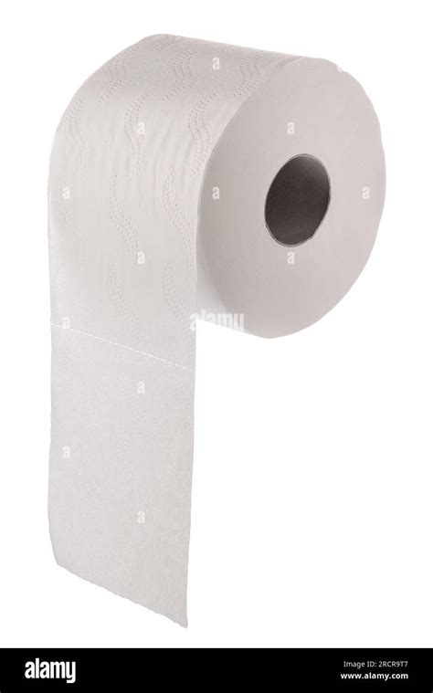 White Toilet Paper Roll Unrolling Isolated On White With Clipping Path